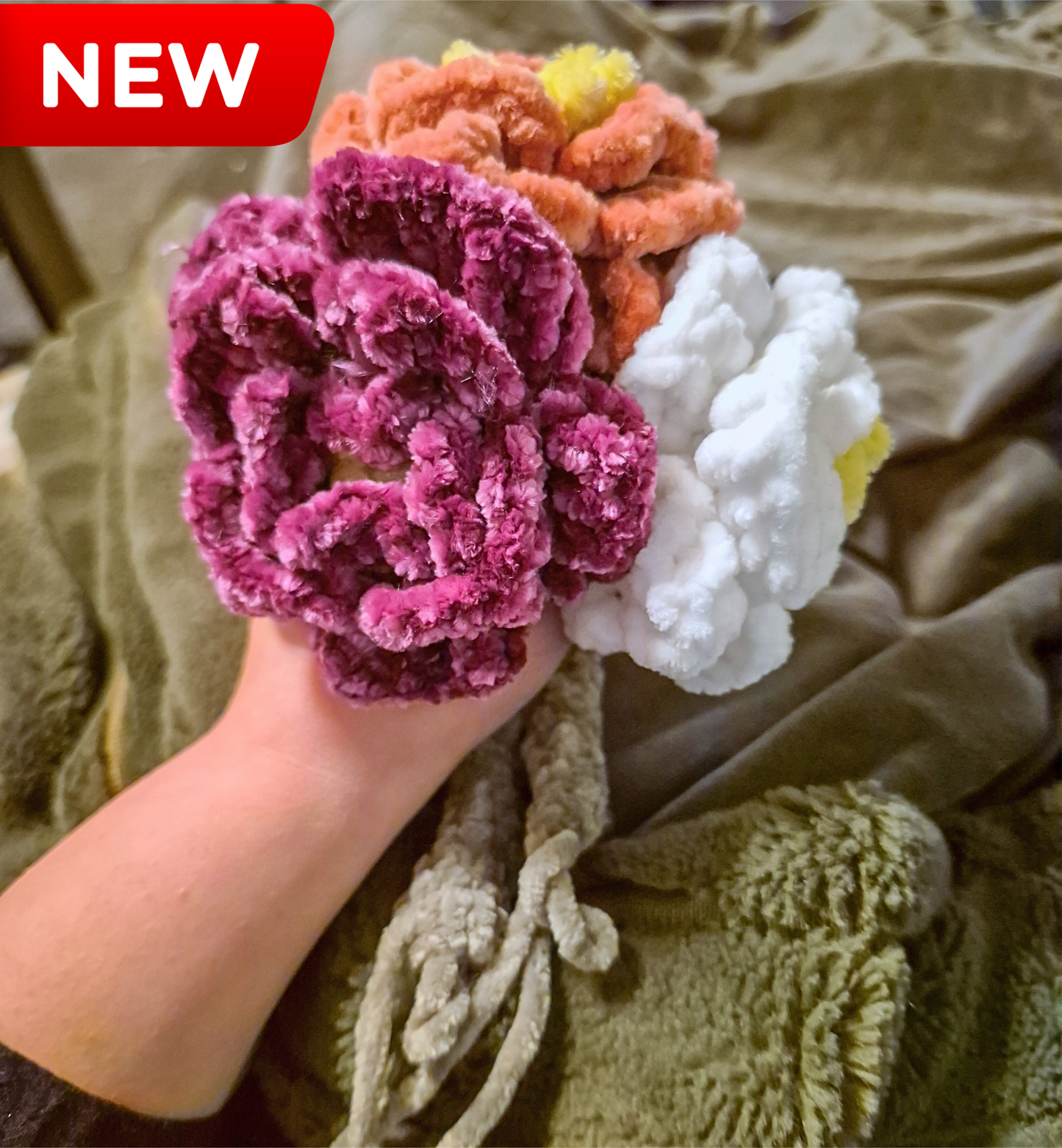 Gehäkelte Pfingstrose „Ewigblüte“ – Langlebige Deko-Blume (ca. 30 cm)